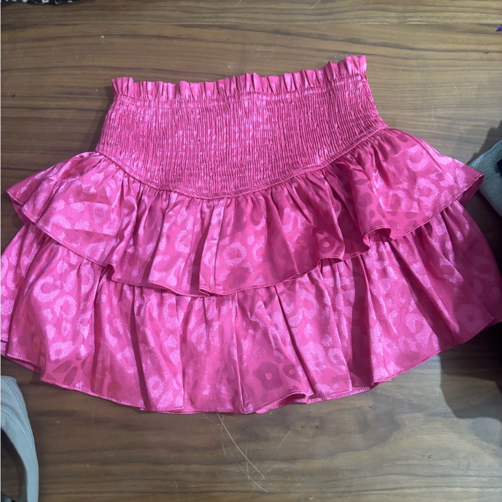 Eesome Vibrant Pink Tiered Mini Skirt